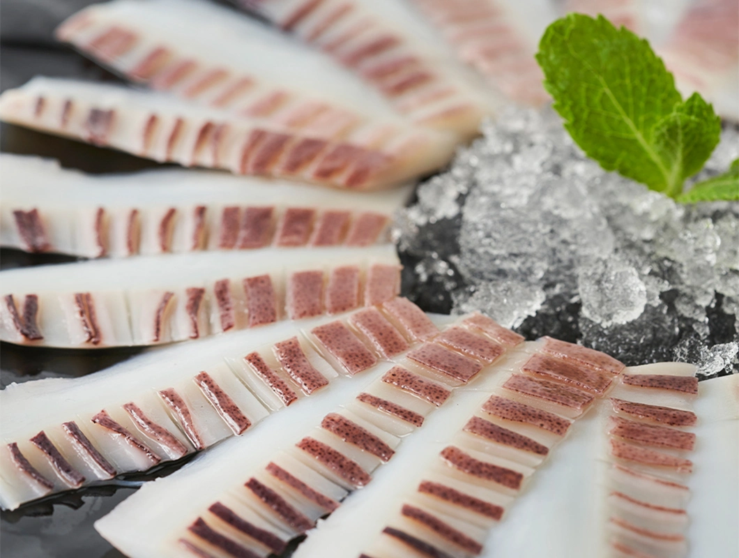 Specification Customization Seafood Frozen Food Boiled Squid Slice for Sushi